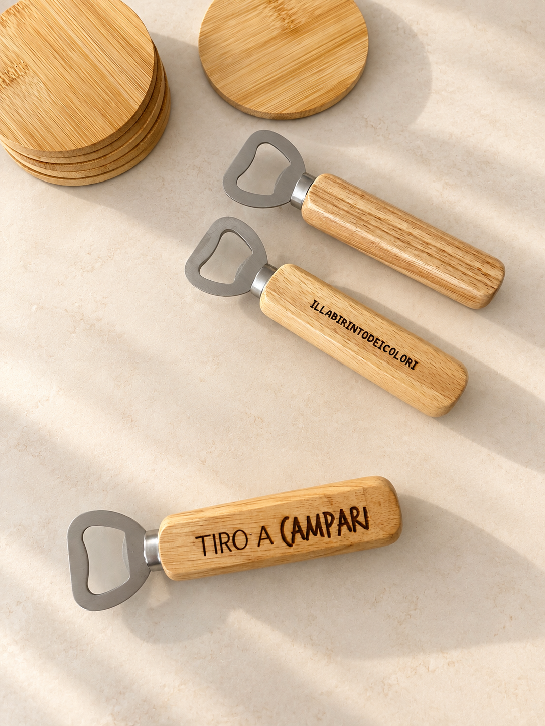 Stappa e Dedica, apribottiglie in legno