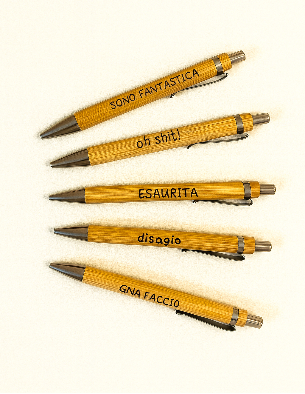 Penna legno personalizzata con messaggio inciso - Artigianale Made in Italy
