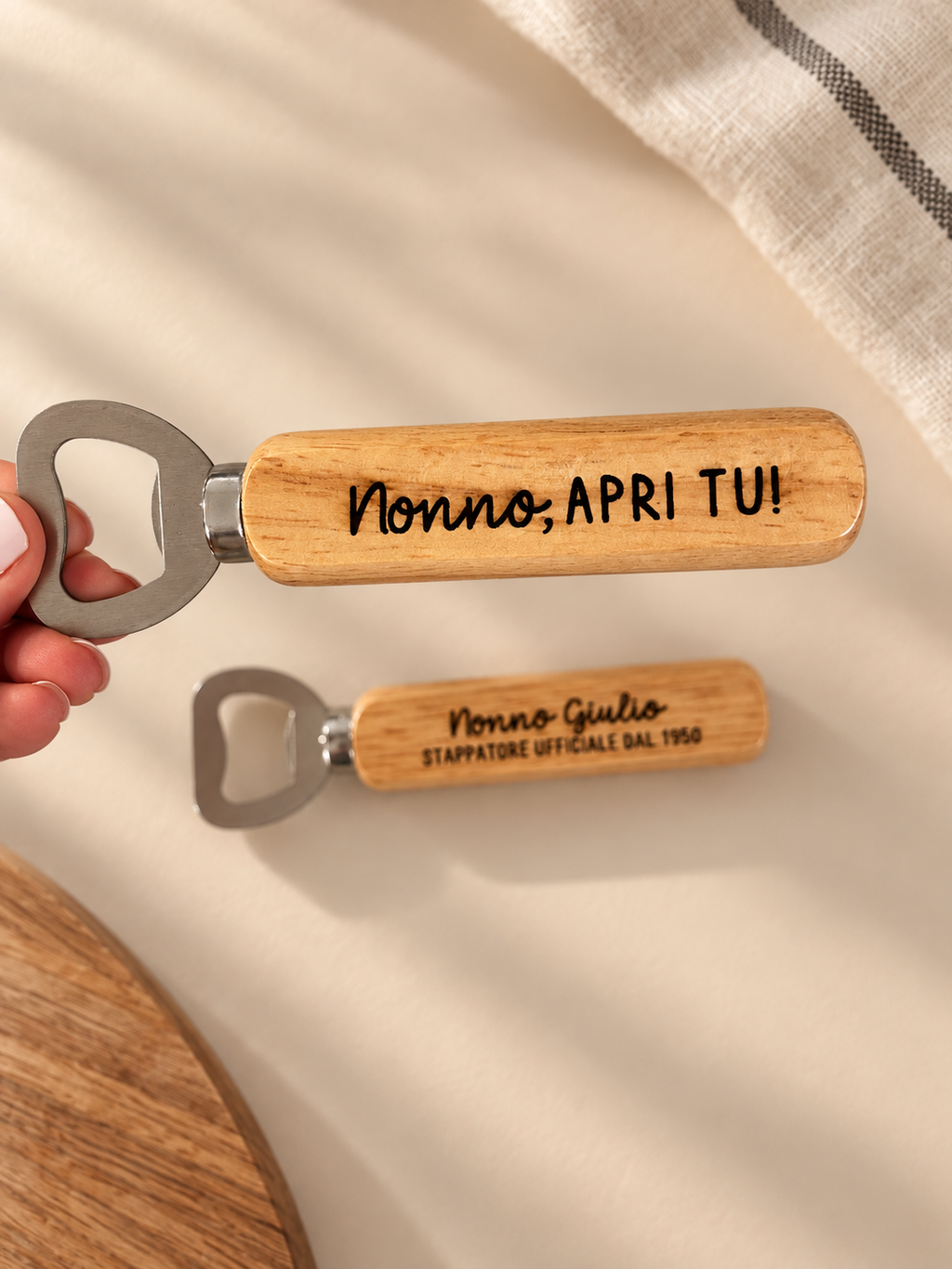 Apribottiglie con Dedica per i Nonni