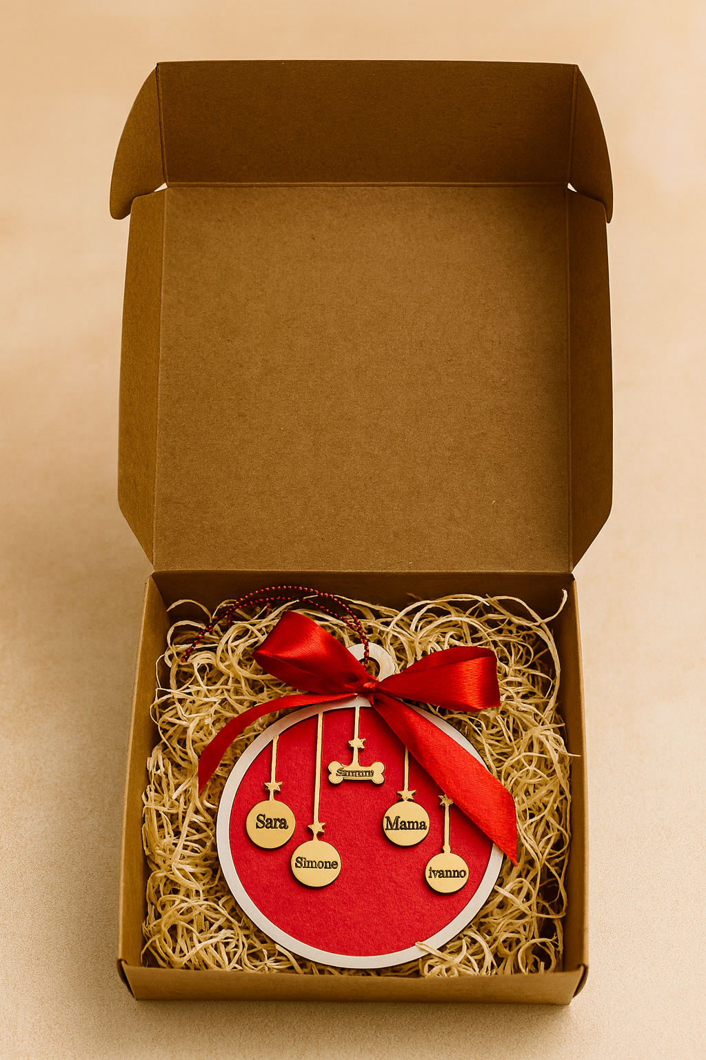 Pallina di Natale personalizzata con i nomi della Famiglia