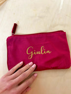 Pochette in velluto personalizzata con nome - Idea regalo elegante e utile