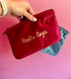Pochette in velluto personalizzata con nome - Idea regalo elegante e utile