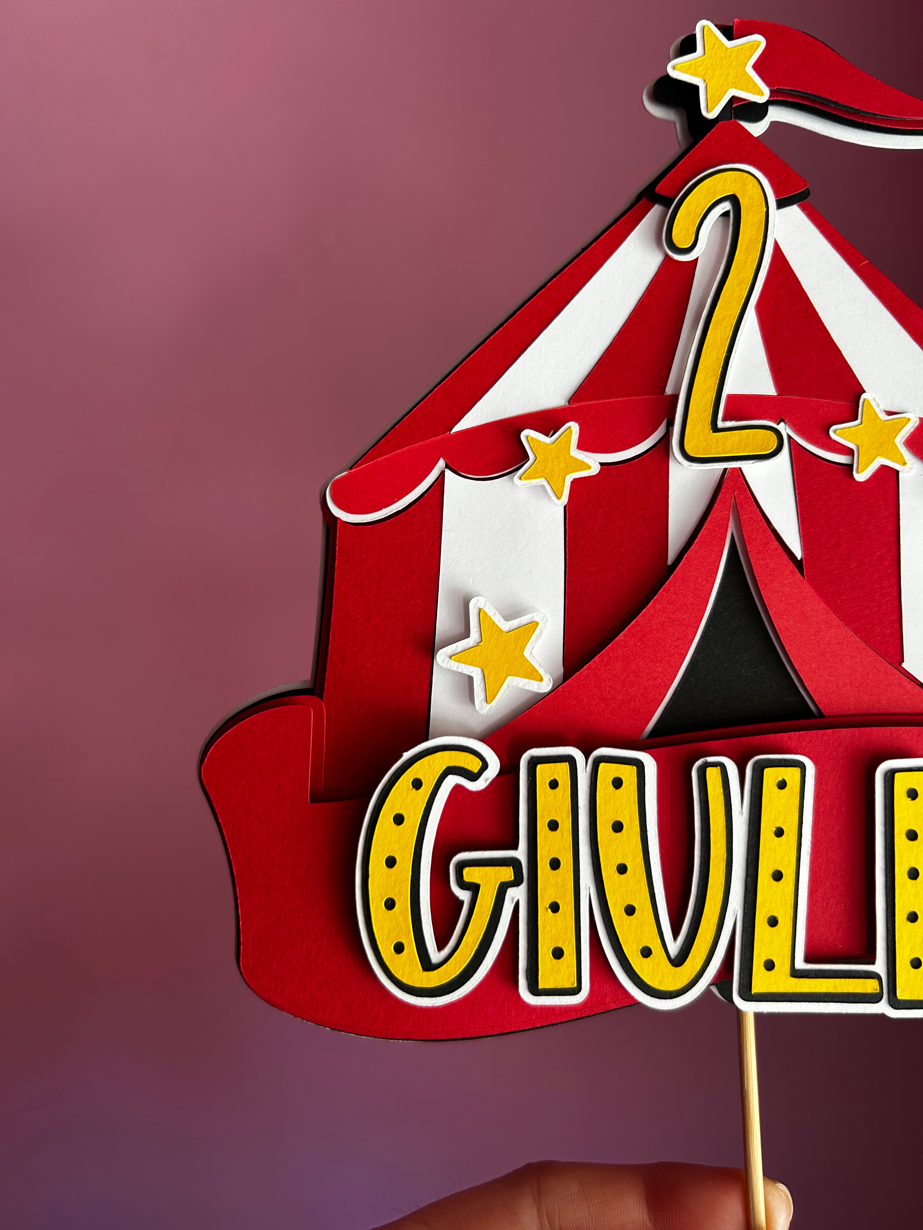 Topper Tendone Circo personalizzato con nome ed età