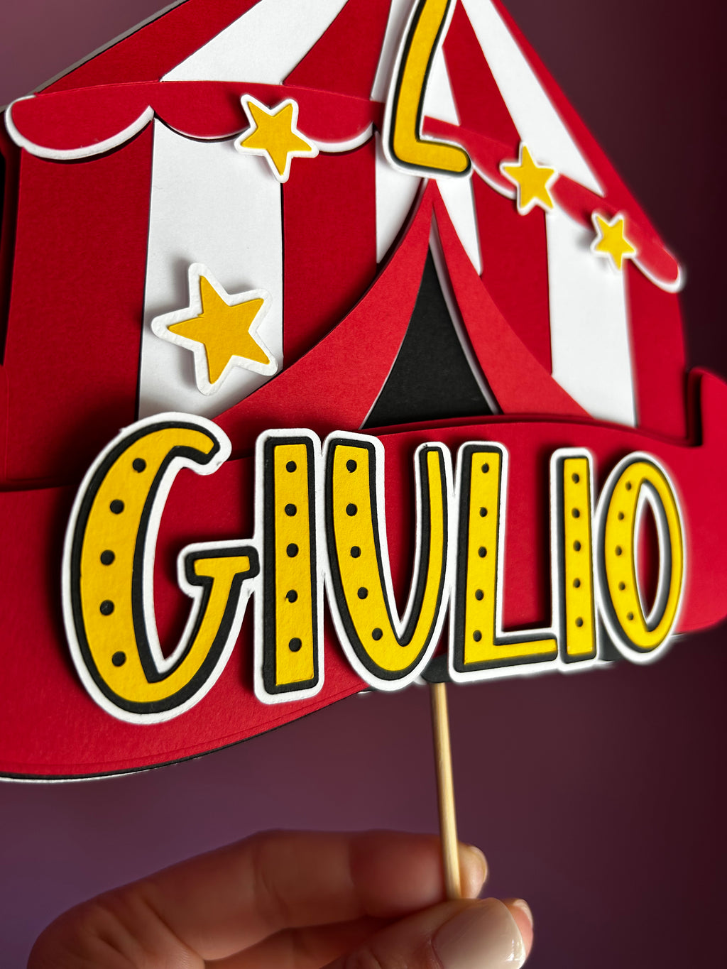 Topper Tendone Circo personalizzato con nome ed età