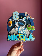 Topper tema Robot personalizzato con nome ed età